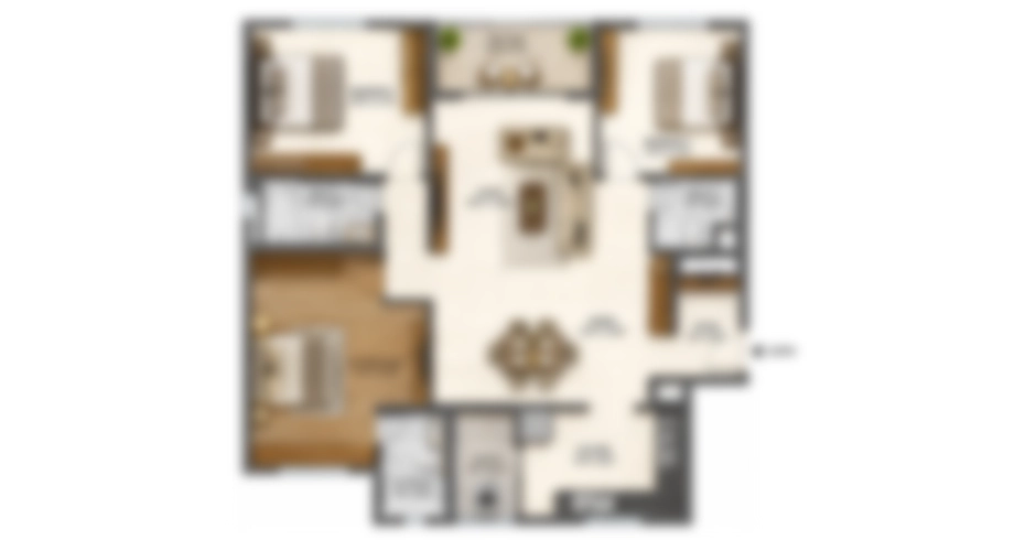 Rustomjee Bliss Thane West 3 BHK Floor Plan